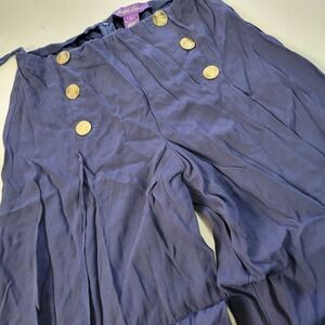 Ralph Lauren Purple Label Navy Blue Wide Leg Sailor‎ Button Palazzo Pants Size 6